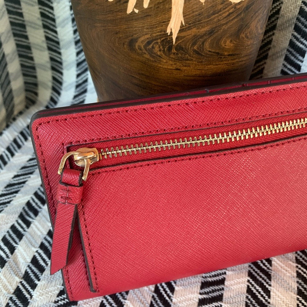 Kate spade large slim bifold wallet rosso red - Picture 5 of 7